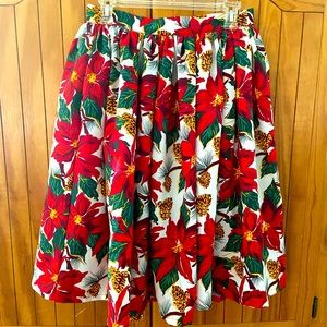 Retro swing circle skirt with poinsettias